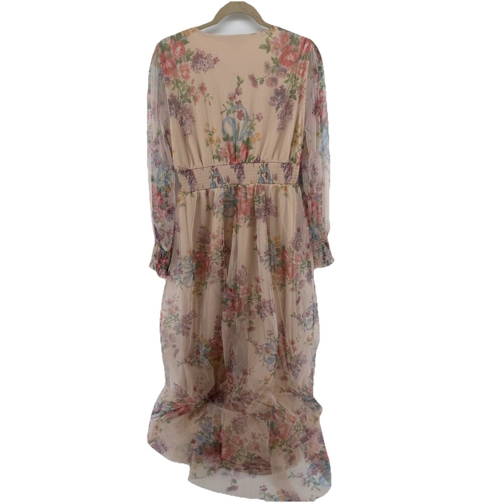 NWT Baltic Born Women's XL Romantic Floral Layla Tulle Maxi Dress Long Sleeve - Picture 7 of 16